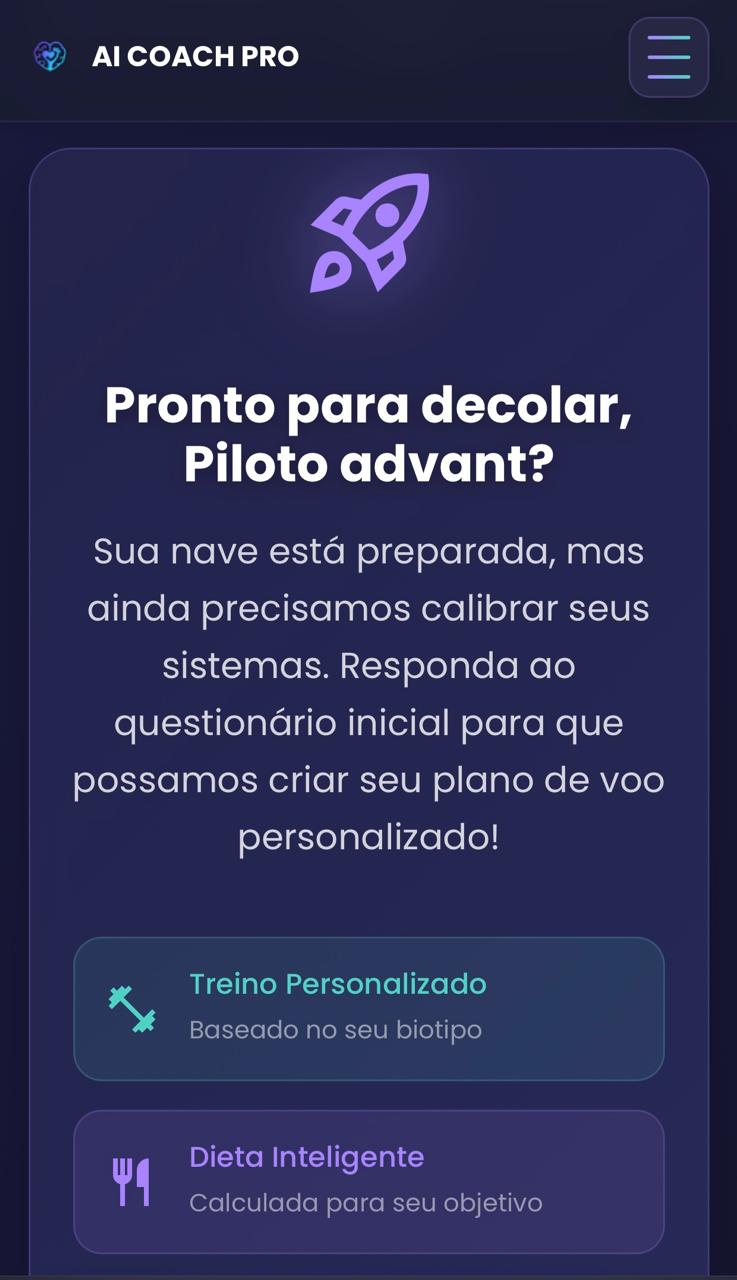 Painel AI Coach Pro com treino e dieta personalizados