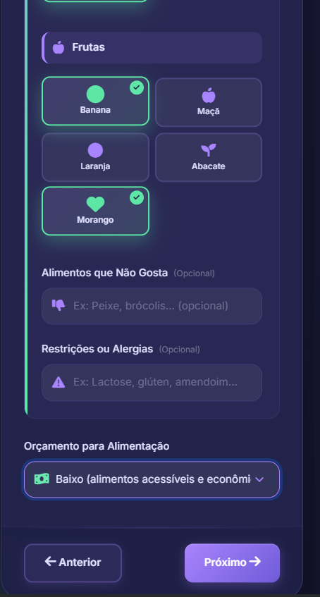 Orçamento alimentação